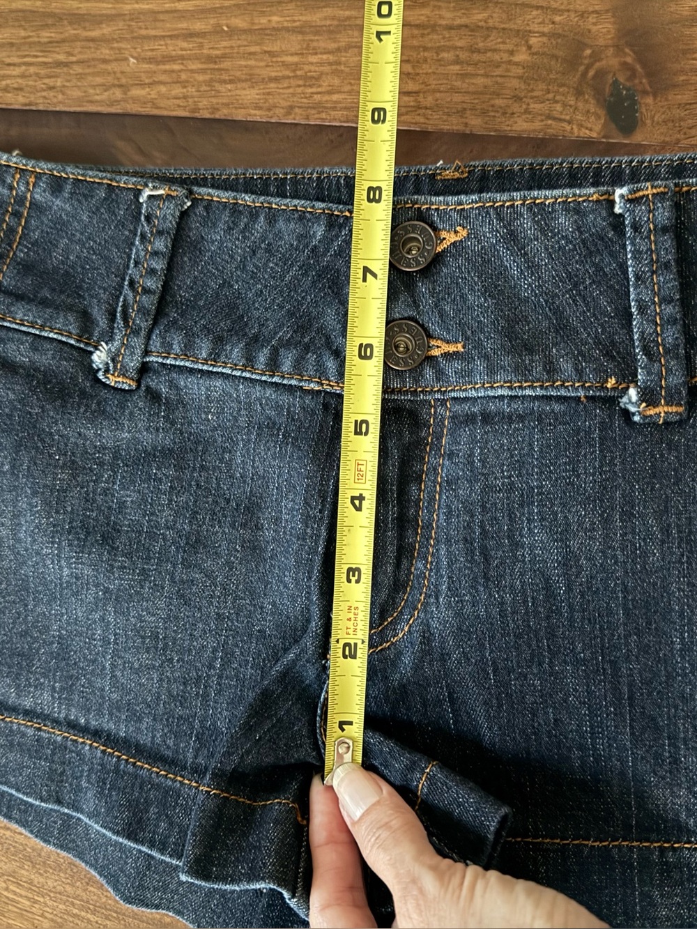 Vintage GUESS Jeans Y2K Low Rise Double Button Denim Jean Shorts - Picture 3 of 9